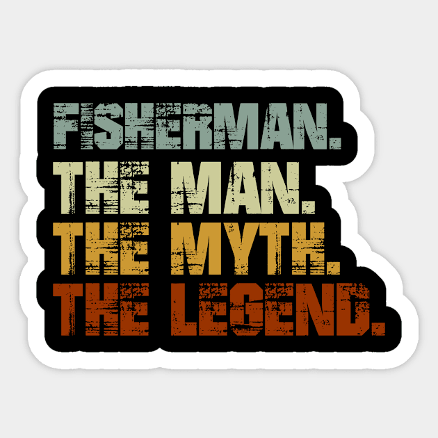 Fisherman Sticker by designbym